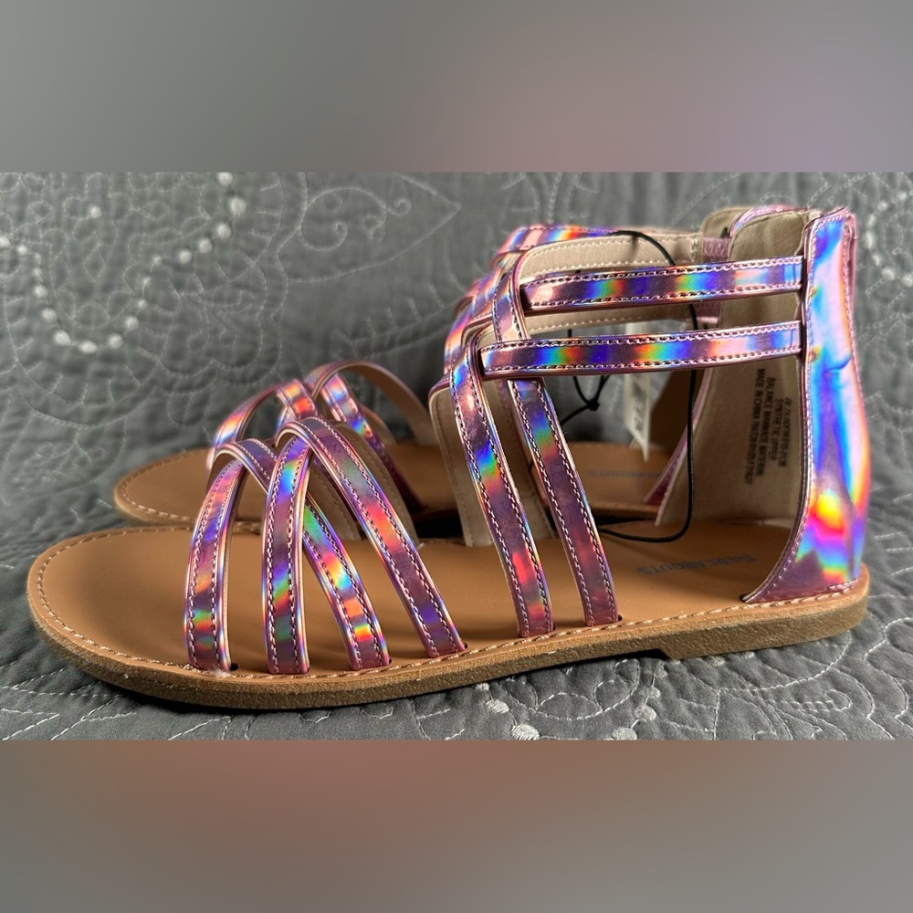 Thereabouts Girls Sofia Metallic Pink Gladiator Sandals NWT Size little girls 3
